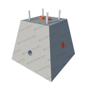 Base Troncopiramidal de Concreto Tipo 1 con Anclas de 5/8", 0.30 X 0.50 X 0.40 M