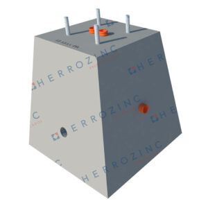 Base Troncopiramidal de Concreto Tipo 5 con Anclas de 3/4", 0.40 X 0.60 X 0.60 con Ductos Cruzados
